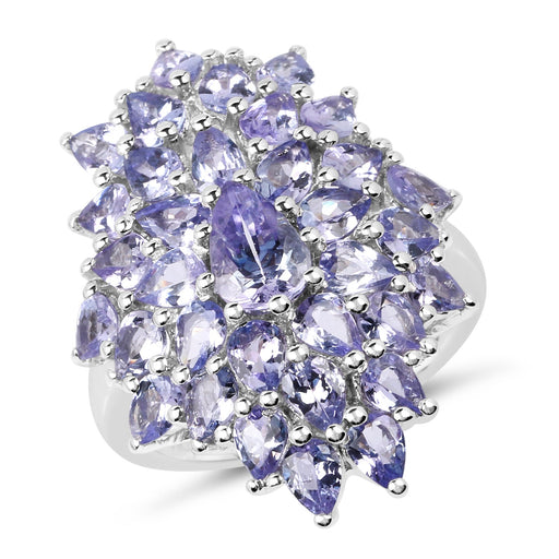 Bids.com 5.27 Carat Genuine Tanzanite .925 Sterling Silver Ring Rings White Smoke Size 6.00,size 7.00,Size 8.00,Size 9.00