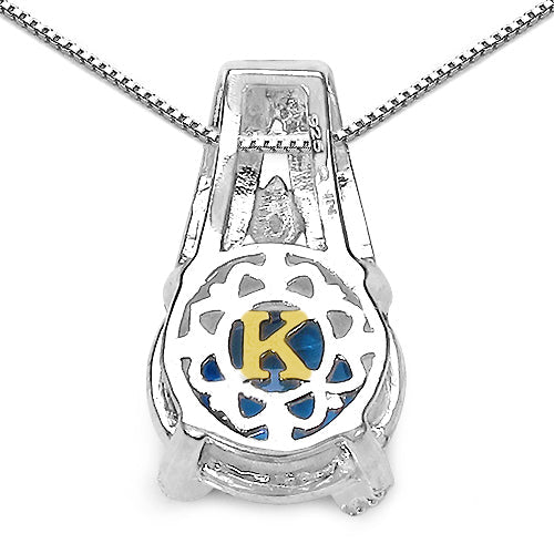 Bids.com 4.94 Carat Genuine Swiss Blue Topaz, Blue Diamond & White Diamond .925 Sterling Silver Pendant Pendants White Smoke