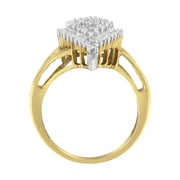 Bids.com 14K Yellow and White Gold 1.00 Cttw Round and Baguette-Cut Diamond Ballerina Cocktail Ring (H-I Color, SI2-I1 Clarity) Rings White Smoke 7 / YellowWhite.Gold