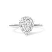Bids.com 10K White Gold 3/8 Cttw Round-Cut Lab Grown Diamond Cluster Pear Promise Ring (G-H Color, VS2-SI1 Clarity) - Size 7 Rings White Smoke 8 / White.Gold,6 / White.Gold,7 / White.Gold
