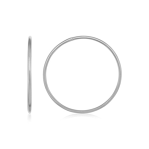 Bids.com Endless Hoop Style Earrings in 14k White Gold Earrings White Smoke White Gold