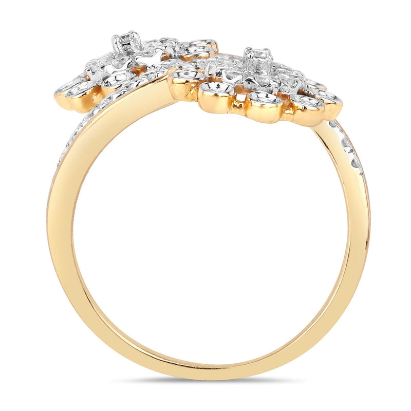Bids.com 0.56 Carat Genuine White Diamond 14K Yellow Gold Ring (E-F Color, SI1-SI2 Clarity) Rings White Smoke size 6.00