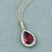 Bids.com 3.29 Carat Genuine Rhodolite and White Diamond 14K Yellow Gold Pendant Pendants Dark Gray