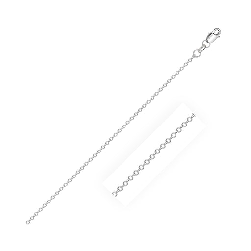 Bids.com 18k White Gold Diamond Cut Cable Link Chain (0.75 mm) Necklaces White Smoke 16 / White Gold,18 / White Gold