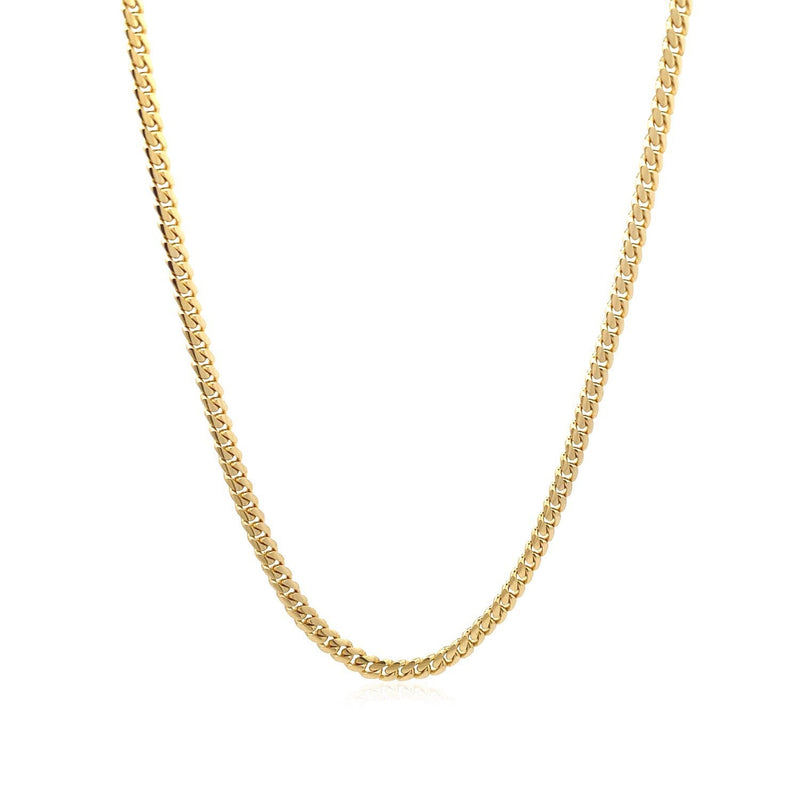 Bids.com 3.2mm 14k Yellow Gold Classic Solid Miami Cuban Chain Necklaces White Smoke 20 / Yellow Gold,22 / Yellow Gold,24 / Yellow Gold,18 / Yellow Gold