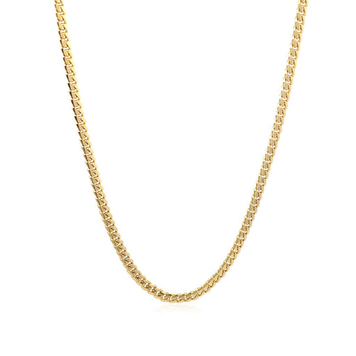 Bids.com 3.2mm 14k Yellow Gold Classic Solid Miami Cuban Chain Necklaces White Smoke 20 / Yellow Gold,22 / Yellow Gold,24 / Yellow Gold,18 / Yellow Gold