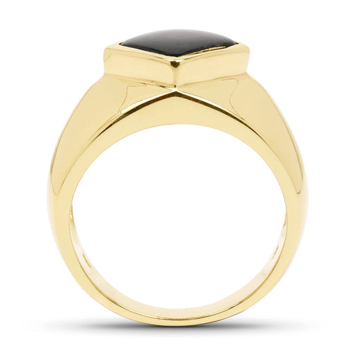 Bids.com 14K Yellow Gold Plated 2.00 Carat Genuine Black Onyx .925 Sterling Silver Ring Rings White Smoke size 8.00,size 9.00,size 6.00,size 7.00