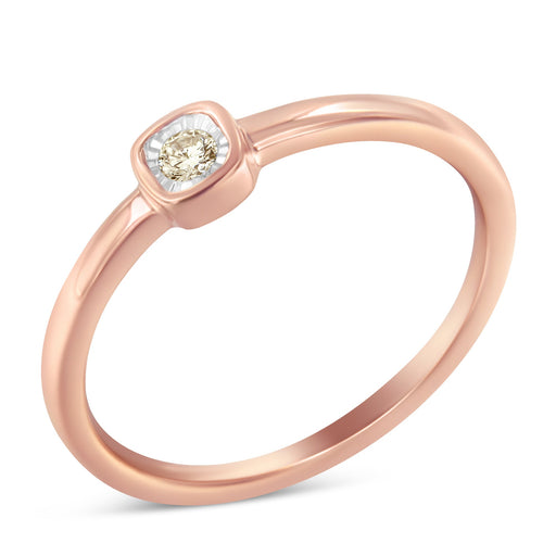 Bids.com 14K Rose Gold Plated .925 Sterling Silver 1/20 Carat Diamond Square Cushion-Shaped Miracle Set Petite Fashion Promise Ring (J-K Color, I1-I2 Clarity) - Size 6 Rings White Smoke 8 / Rose.Sterling Silver,7 / Rose.Sterling Silver,6 / Rose.Sterling Silver