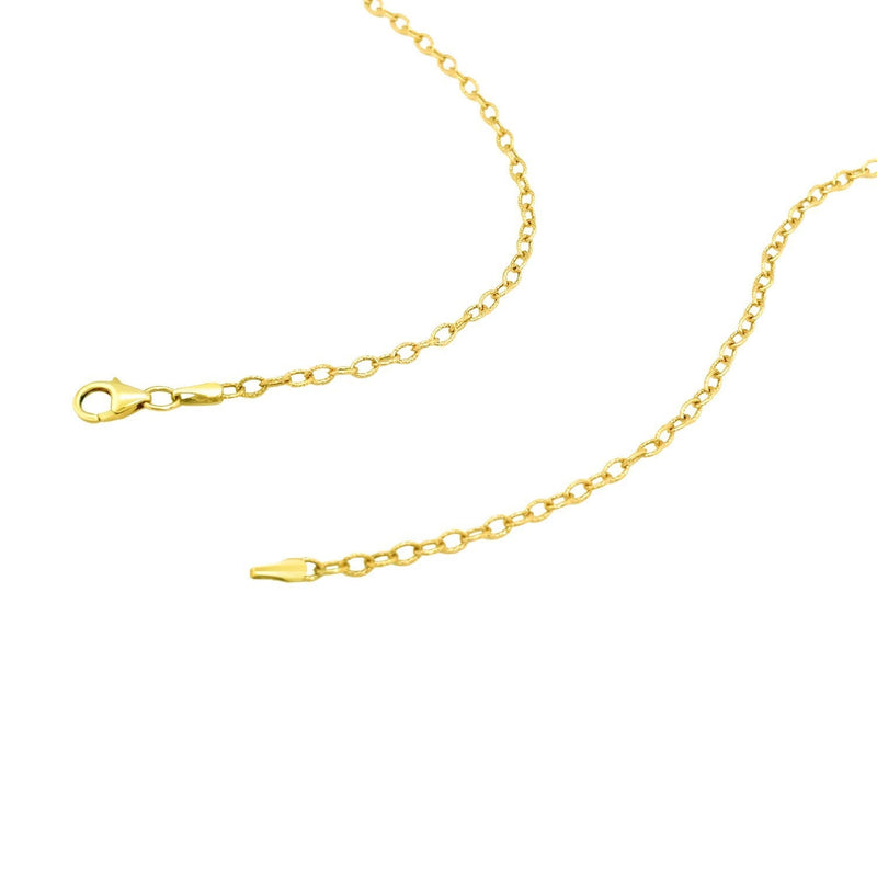 Bids.com 2.5mm 14k Yellow Gold Pendant Chain with Textured Links Necklaces White Smoke 16 / Yellow Gold,18 / Yellow Gold,20 / Yellow Gold,24 / Yellow Gold