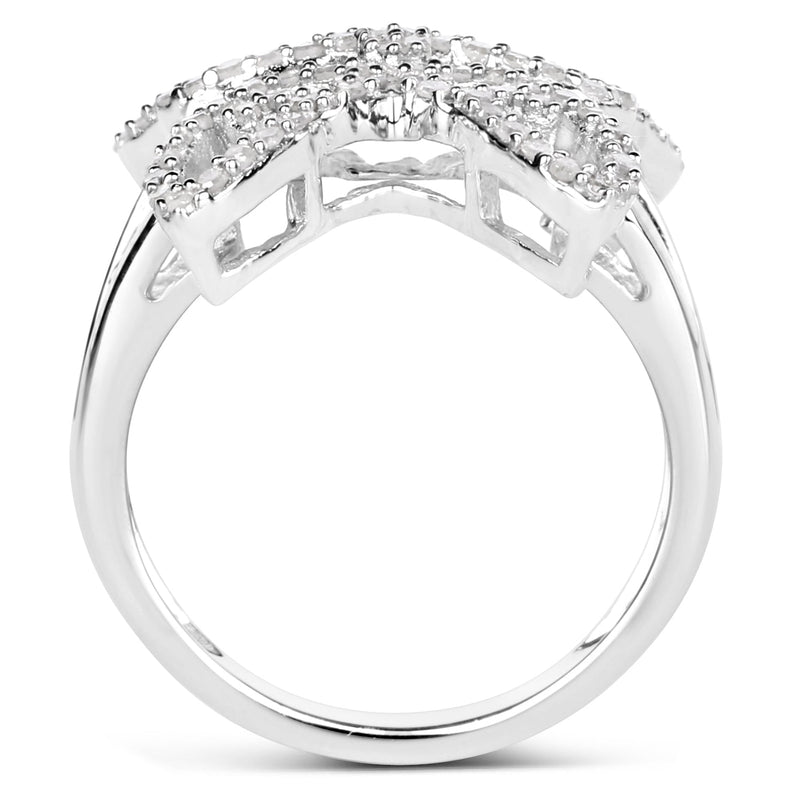 Bids.com 0.58 Carat Genuine White Diamond .925 Sterling Silver Ring Rings White Smoke size 8.00,size 6.00,size 7.00,size 9.00