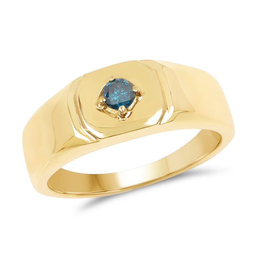 Bids.com 14K Yellow Gold Plated 0.20 Carat Genuine Blue Diamond .925 Sterling Silver Ring Rings White Smoke size 8.00,size 6.00,size 7.00,size 9.00,size 9.50,size 11.00,size 12.00