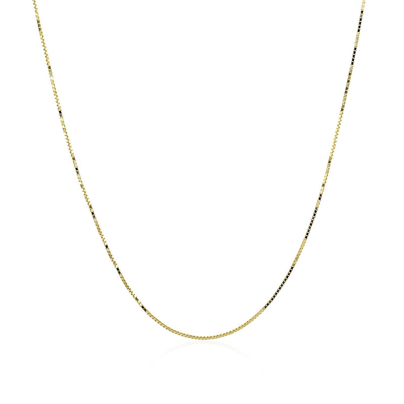 Bids.com 14k Yellow Gold Classic Box Chain 0.6mm Necklaces White Smoke 13 / Yellow Gold,16 / Yellow Gold,17 / Yellow Gold,18 / Yellow Gold,20 / Yellow Gold,24 / Yellow Gold