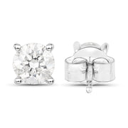 Bids.com 0.80 Carat Genuine White Diamond 14K White Gold Earrings Earrings White Smoke