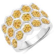 Bids.com 0.75 Carat Genuine Yellow Diamond .925 Sterling Silver Ring Rings White Smoke size 7.00,size 6.00,size 8.00,size 5.00,size 9.00,size 10.00,size 11.00