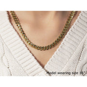 Bids.com 14k Yellow Gold Polished Miami Cuban Chain Necklace Necklaces Lavender 22 / Yellow Gold