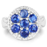 Bids.com 2.66 Carat Genuine Kyanite .925 Sterling Silver Ring Rings White Smoke size 6.00,size 7.00,size 8.00,size 9.00,size 5.00