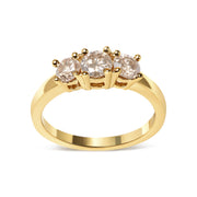 Bids.com 10K Yellow Gold 1.00 Cttw Champagne Diamond 3-Stone Band Ring (J-K Color, I1-I2 Clarity)  - Size 7 Rings White Smoke 5 / Yellow.Gold,8 / Yellow.Gold,6 / Yellow.Gold,9 / Yellow.Gold,7 / Yellow.Gold