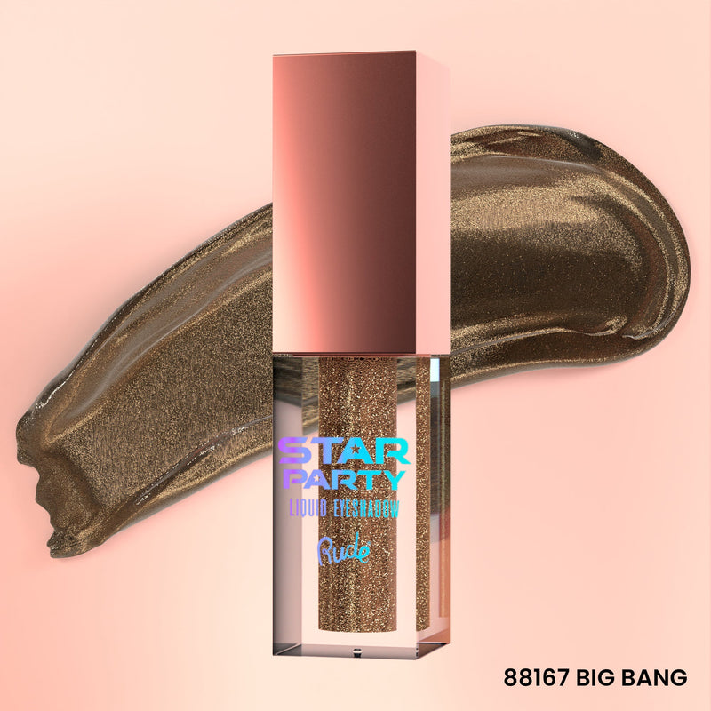 Rude Cosmetics Star Party Liquid Glitter Eyeshadow Single Eyeshadows Dark Olive Green Big Bang