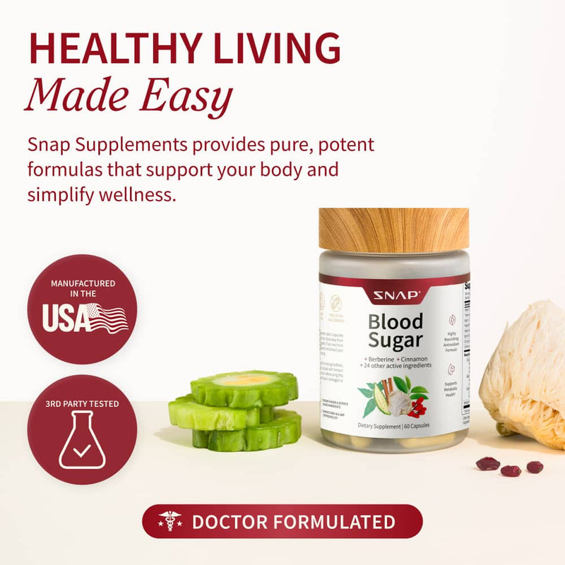 Snap Supplements Blood Sugar + Berberine White Smoke