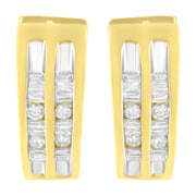 Bids.com 10K Yellow Gold 1/2 cttw Diamond Huggy Heart Hoop Earrings (I-J Clarity, I2-I3 Color) Earrings White Smoke Yellow.Gold / 0.5
