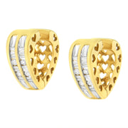 Bids.com 10K Yellow Gold 1/2 cttw Diamond Huggy Heart Hoop Earrings (I-J Clarity, I2-I3 Color) Earrings White Smoke Yellow.Gold / 0.5