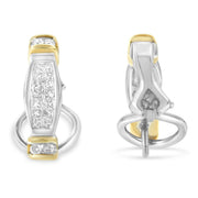 Bids.com 14K Two-Toned Gold Round and Princess Cut Diamond Earrings (0.5 cttw, H-I Color, SI2-I1 Clarity) Earrings White Smoke YellowWhite.Gold / 0.5