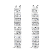 Bids.com 10K White Gold 1.0 Cttw Alternating  Diamond "U" Hoop Earrings (I-J Color, I2-I3 Clarity) Earrings White Smoke White.Gold / 1,Yellow.Gold / 1