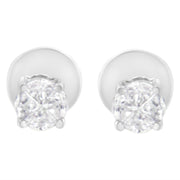 Bids.com 14K White Gold 1/2 Cttw Pie-Cut Diamond Solitaire Stud Earrings (H-I Color, SI1-SI2 Clarity) Earrings Lavender White.Gold / 0.5