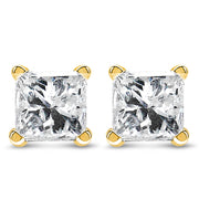 Bids.com IGI Certified 3/8 Cttw Princess-Cut Square Diamond 4-Prong Solitaire Stud Earrings in 14K Yellow Gold (K-L Color, I1-I2 Clarity) Earrings White Smoke Yellow.Gold / 0.4
