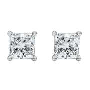 Bids.com 14K White Gold 1/2 Cttw Princess Cut Lab Grown Diamond Solitaire Stud Earrings (F-G Color, VS2-SI1 Clarity) Earrings White Smoke White.Gold / 0.5,White.Gold / 0.25,White.Gold / 0.75