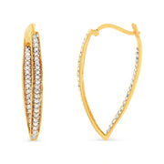 Bids.com 10K Yellow Gold 1/2 Cttw Round-Cut Diamond Modern Hoop Earrings (I-J Color, I2-I3 Clarity) Earrings White Smoke Yellow.Gold / 0.5