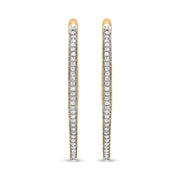 Bids.com 10k Yellow Gold Round Cut Diamond Earrings (1 cttw, I-J Color, I2-I3 Clarity) Earrings White Smoke Yellow.Gold / 1