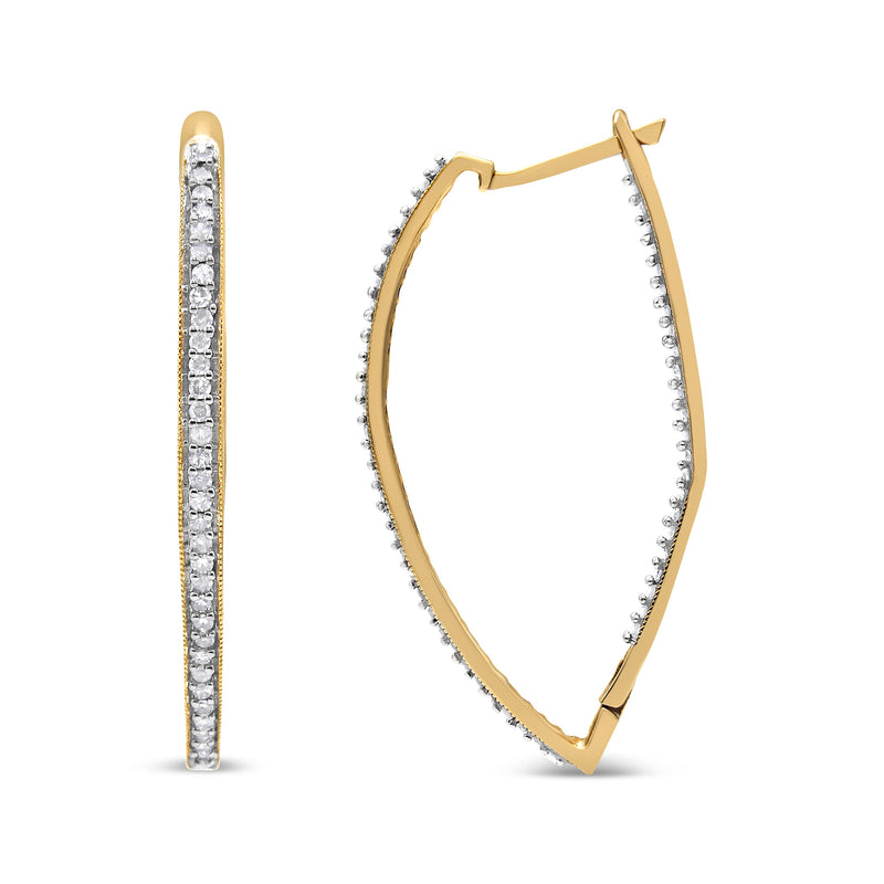 Bids.com 10k Yellow Gold Round Cut Diamond Earrings (1 cttw, I-J Color, I2-I3 Clarity) Earrings White Smoke Yellow.Gold / 1