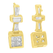 Bids.com 14K Yellow Gold 1 1/3 cttw Diamond Hoop Earrings (G-H, VS1-VS2) Earrings White Smoke Yellow.Gold / 1.33