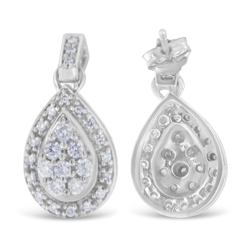 Bids.com 10k White Gold Round Cut Diamond Earrings (0.75 cttw, H-I Color, I1-I2 Clarity) Earrings White Smoke White.Gold / 0.75