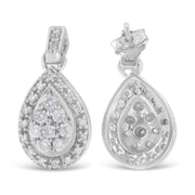 Bids.com 10k White Gold Round Cut Diamond Earrings (0.75 cttw, H-I Color, I1-I2 Clarity) Earrings White Smoke White.Gold / 0.75