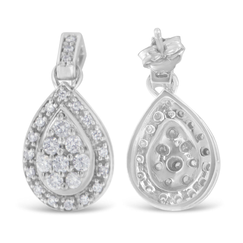 Bids.com 10k White Gold Round Cut Diamond Earrings (0.75 cttw, H-I Color, I1-I2 Clarity) Earrings White Smoke White.Gold / 0.75
