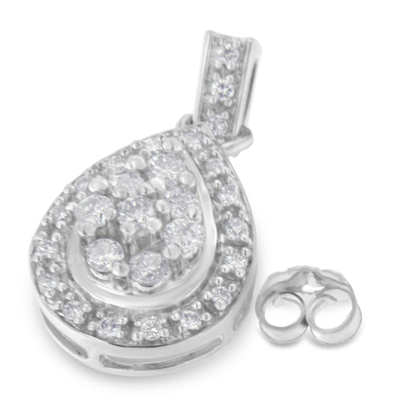 Bids.com 10k White Gold Round Cut Diamond Earrings (0.75 cttw, H-I Color, I1-I2 Clarity) Earrings White Smoke White.Gold / 0.75