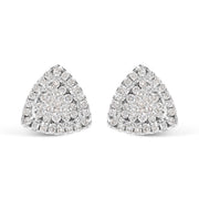 Bids.com 14K White Gold 1/2 cttw Trillion Shaped Diamond Stud Earrings (H-I Clarity, SI2-I1 Color) Earrings White Smoke White.Gold / 0.5