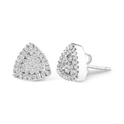 Bids.com 14K White Gold 1/2 cttw Trillion Shaped Diamond Stud Earrings (H-I Clarity, SI2-I1 Color) Earrings White Smoke White.Gold / 0.5