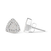 Bids.com 14K White Gold 1/2 cttw Trillion Shaped Diamond Stud Earrings (H-I Clarity, SI2-I1 Color) Earrings White Smoke White.Gold / 0.5
