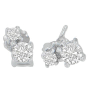 Bids.com 14K White Gold 1/2 cttw Round Cut Diamond Earrings (H-I, SI2-I1) Earrings White Smoke White.Gold / 0.5