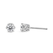 Bids.com 14K White Gold 1/2 Cttw Round Diamond Crown Stud Earring (I-J Color, I1-I2 Clarity) Earrings White Smoke White.Gold / 0.54,Yellow.Gold / 0.54