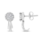 Bids.com 14K White Gold 3/4 Cttw Diamond Floral Cluster Drop and Dangle Stud Earrings (H-I Color, I1-I2 Clarity) Earrings White Smoke 0.87 / White.Gold,0.77 / Yellow.Gold