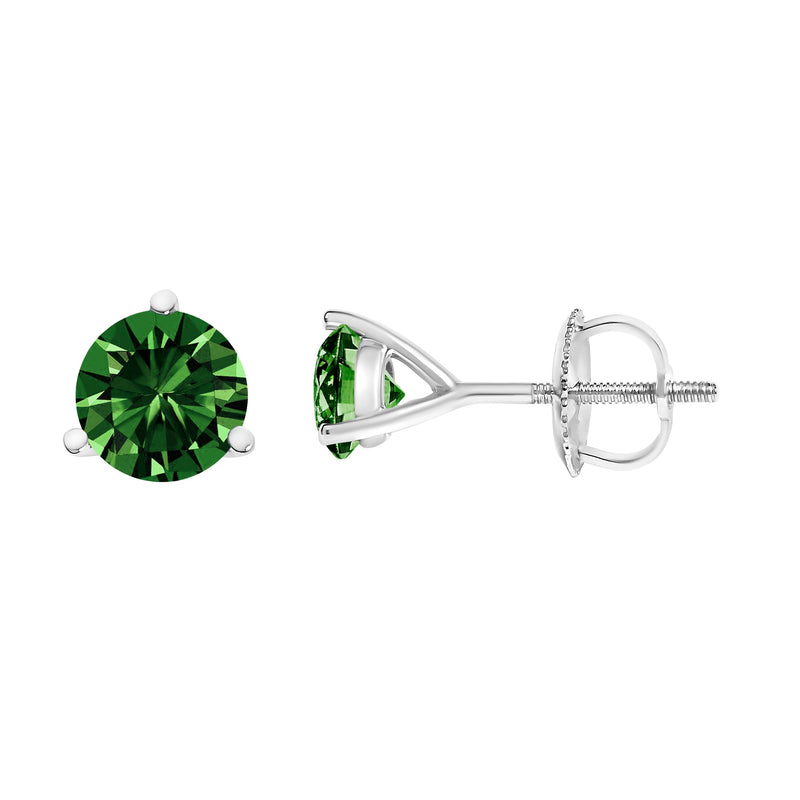 Bids.com 14K White Gold 1.0 Cttw 3-Prong Martini Set Lab Grown Green Diamond Solitaire Stud Earrings Earrings White Smoke White.Gold / 1,Yellow.Gold / 1,Yellow.Gold / 1.5,White.Gold / 2,Yellow.Gold / 2,White.Gold / 1.5