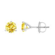Bids.com 14K White Gold 3-Prong Martini Set 1.0 Cttw Yellow Lab Grown Diamond Solitaire Stud Earrings Earrings White Smoke White.Gold / 1,Yellow.Gold / 1,White.Gold / 1.5,Yellow.Gold / 1.5,White.Gold / 2,Yellow.Gold / 2