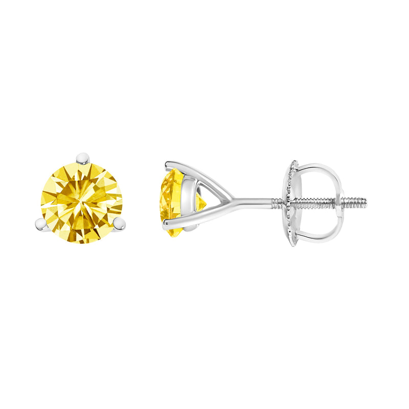 Bids.com 14K White Gold 3-Prong Martini Set 1.0 Cttw Yellow Lab Grown Diamond Solitaire Stud Earrings Earrings White Smoke White.Gold / 1,Yellow.Gold / 1,White.Gold / 1.5,Yellow.Gold / 1.5,White.Gold / 2,Yellow.Gold / 2