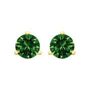 Bids.com 14K White Gold 1.0 Cttw 3-Prong Martini Set Lab Grown Green Diamond Solitaire Stud Earrings Earrings White Smoke Yellow.Gold / 1