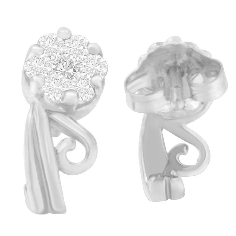 Bids.com 14K White Gold 1/2 cttw Round Cut Diamond Earrings (H-I, I1-I2) Earrings White Smoke White.Gold / 0.5