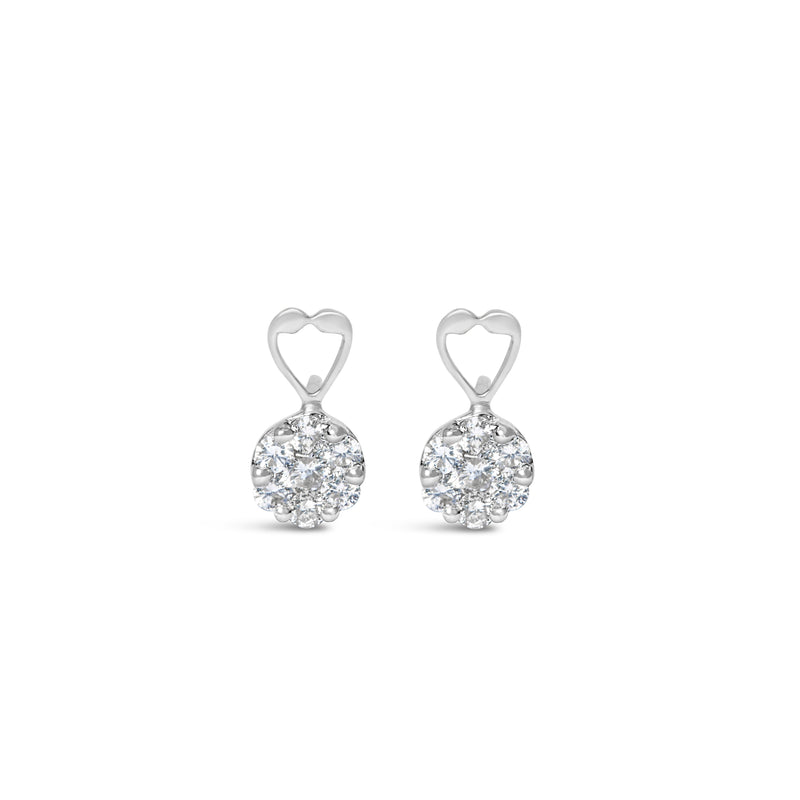 Bids.com 14K White Gold 1 1/4 cttw Round Cut Diamond Earrings (H-I, I1-I2) Earrings White Smoke White.Gold / 1.17